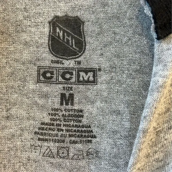 Washington Capitals CCM NHL Gray Raglan‎ Long Sleeve T-Shirt M - Image 5