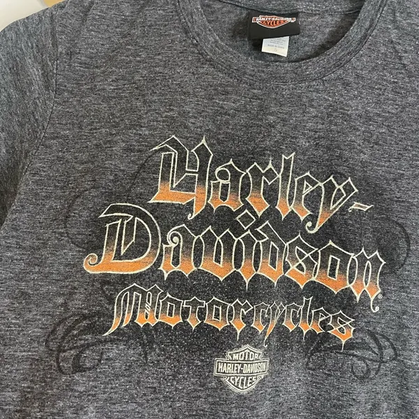 Harley Davidson Barnett El Paso Texas Graphic Tee Small Grey Vintage 00s - Image 2
