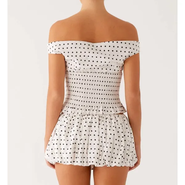 Peppermayo Heather Polka Dot Black White Bubble Skirt Set NWT Size 8 - Image 2