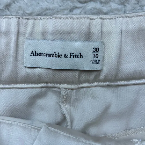 Abercrombie and Fitch Cream Silky High Rise Wide Leg Pants Size 10 - Image 11