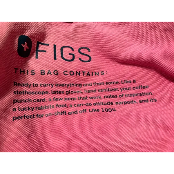 FIGS Canvas Tote Mineral Mauve Pink Dual Shoulder Strap Ombré - Image 5
