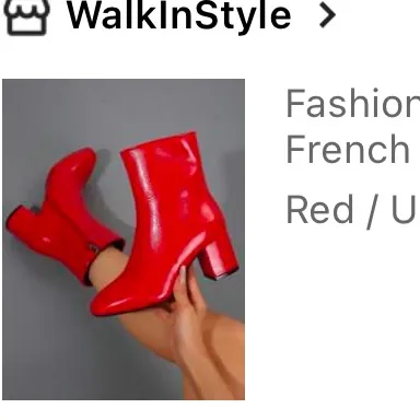 SheIn red boots - Image 2