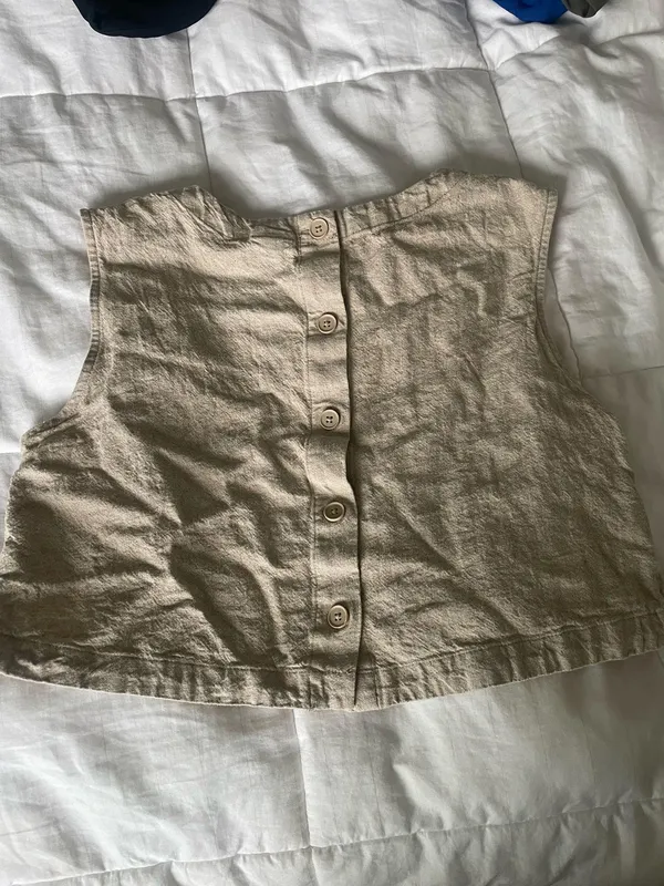 A New Day Tan Linen Tank - Image 4