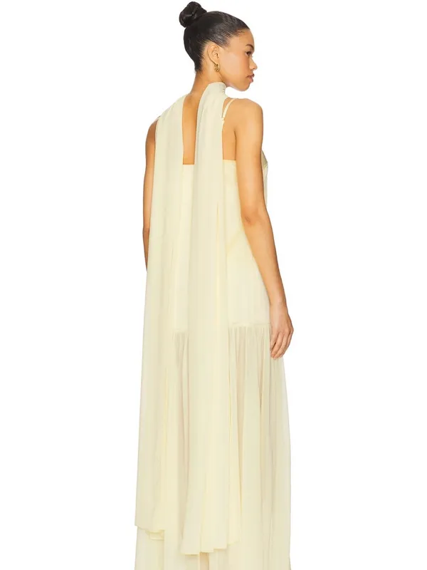 Show Me Your MuMu Dalia Maxi Dress in Pale Yellow - Image 4