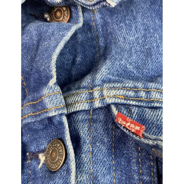 Vintage Levis Strauss Denim Jacket Womens Size M Blue Denim Trucker Blazer * - Image 6