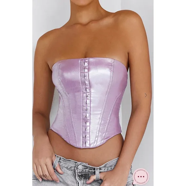 Mistress Rocks House‎ of CB Cultured Lilac Strapless Corset Top NWT Small SOLD OUT - Image 3