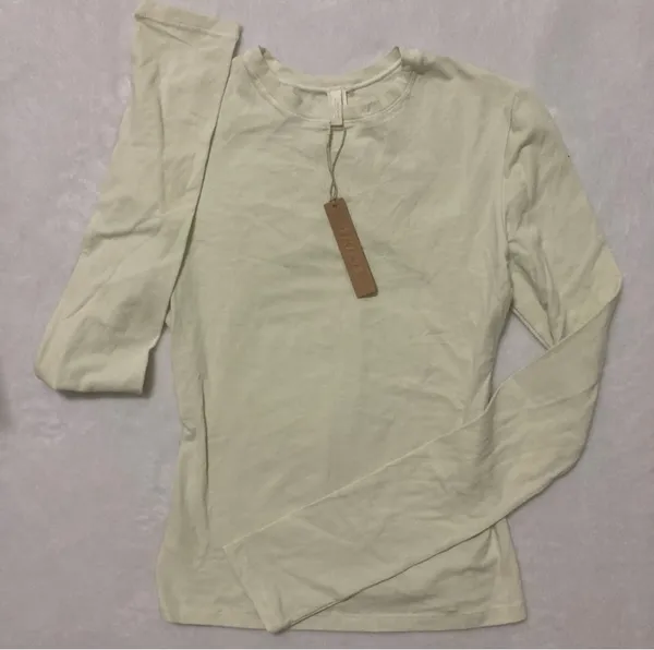 SKIMS Long Sleeve Cotton Jersey T-Shirt M - Image 2