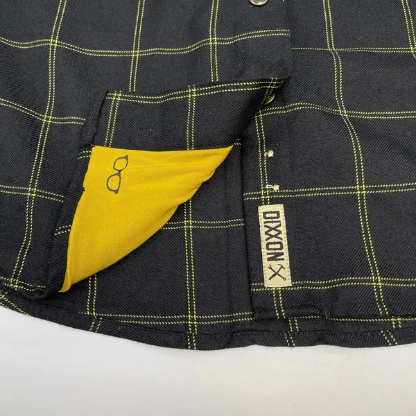 Dixxon Women Flannel Stay Gold Shirt Size M Plaid D Tech Snap Biker Moto‎ Goth - Image 7