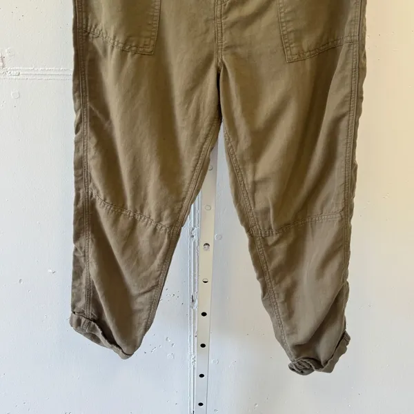 Calvin Klein Jeans Womens Brown Linen Blend Cropped Utility Cargo Pants Size Sm - Image 4
