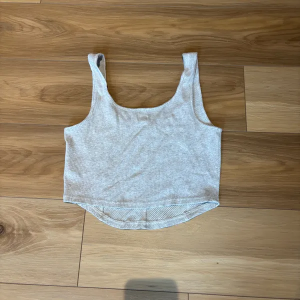 Aerie Ribbed Tank Top Light Gray Large - Image 2