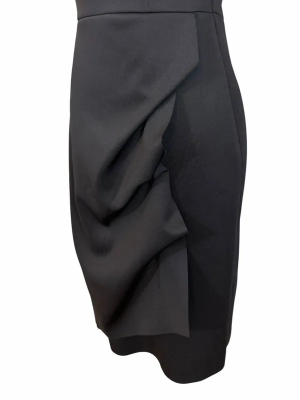 Xscape Cascade Ruffle Sheath Dress Women’s 8 Off Shoulder Cocktail Party Black - Image 13