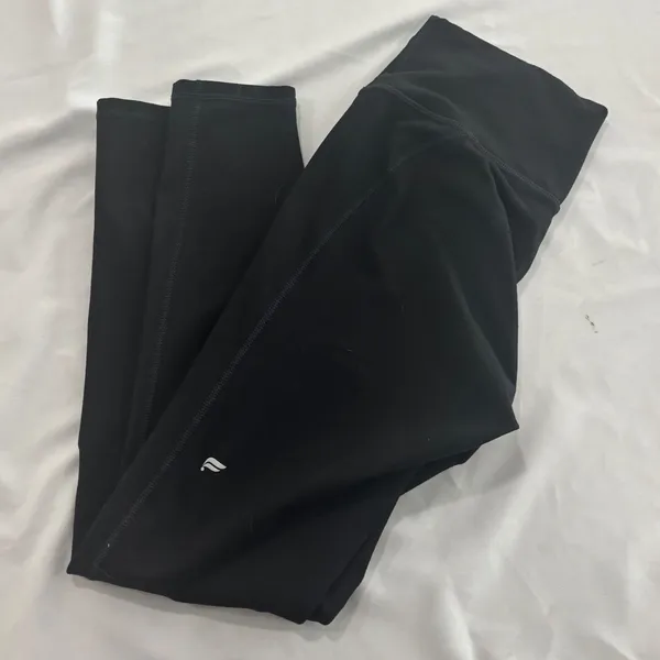 Fabletics PowerHold High Waisted Compression Leggings Black Women 7/8 Length - Image 3