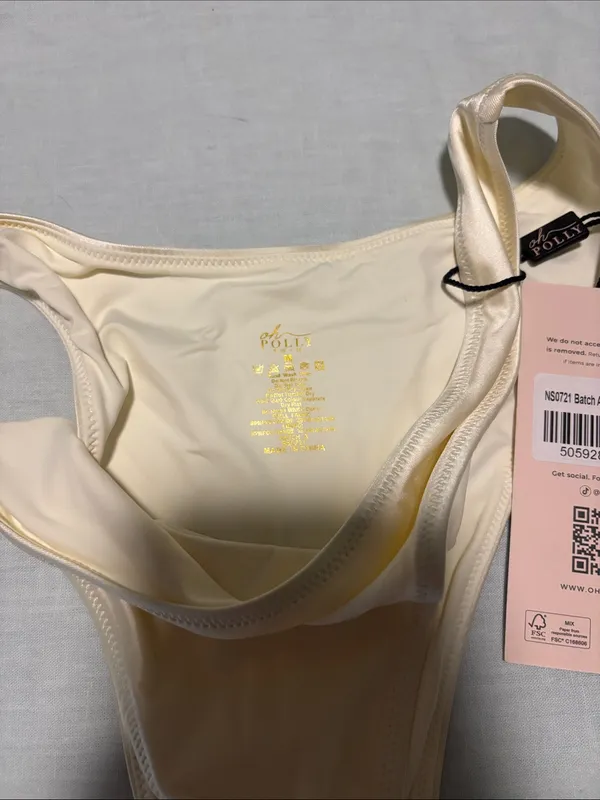 Oh Polly Cream Strapless Bandeau Bikini Bottom - Image 5