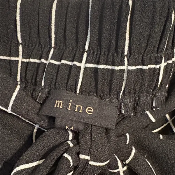 Mine Black and White Checkered Wide Leg Pants - Image 2