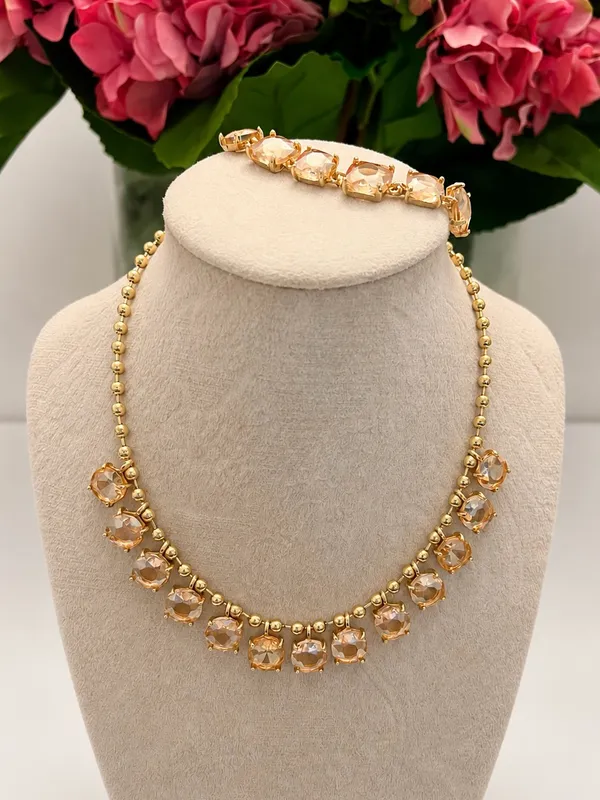 Anthropologie Statement Stone Necklace in Citrine - Image 7
