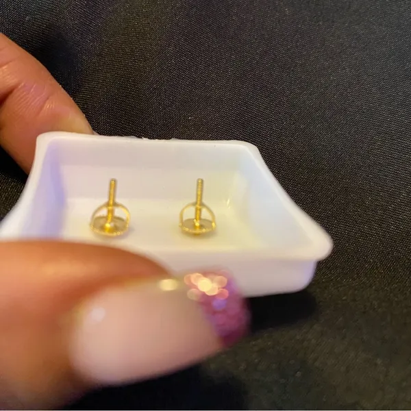 925 Sterling silver CZ earrings Screw backs - Image 5