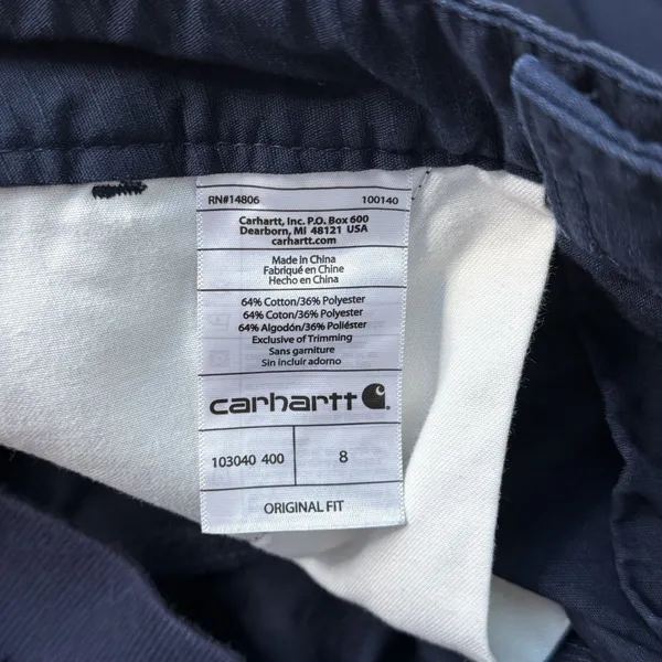 Carhartt Women's Original Fit Smithville Ripstop Shorts Blue 8 EUC Gorp Roll Up - Image 4