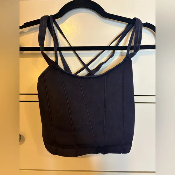 Black Strappy free people tank top - Image 2