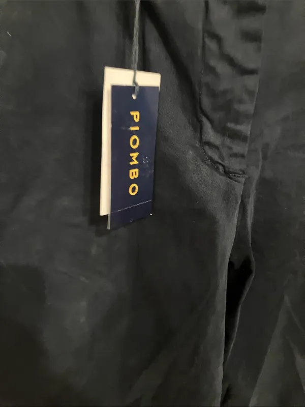 Piombo Blue straight leg cotton Trousers - Image 4