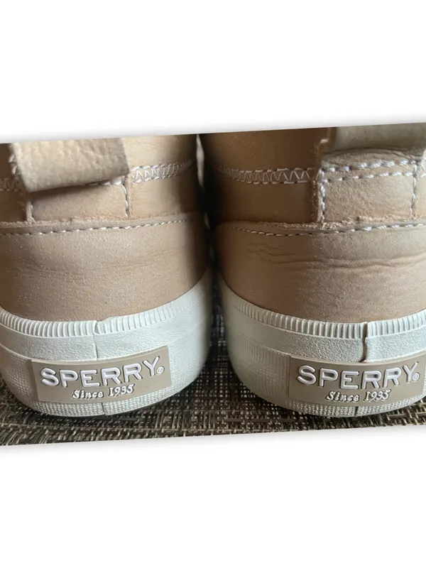 Sperry Women’s Leather Sherpa Lined Zip Ankle Boots Beige Size 8 - Image 5