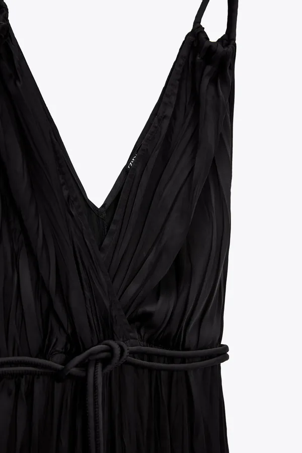 ZARA nwt satin effect pleated jumpsuit romper - Image 6