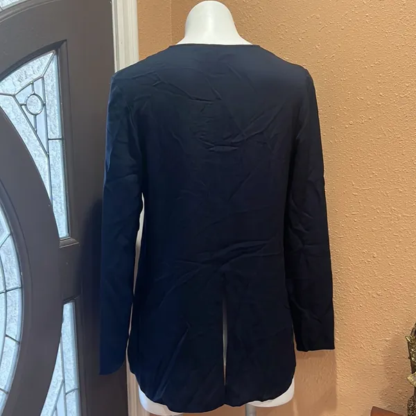 Theory v neck long sleeve silk blouse - Image 5