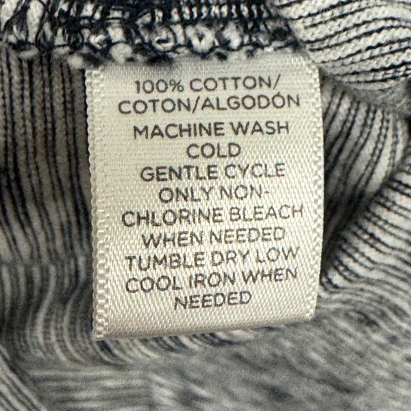 Ann Taylor LOFT Womens Small Grey Striped Long Sleeve Cotton Scoop Neck Top - Image 7