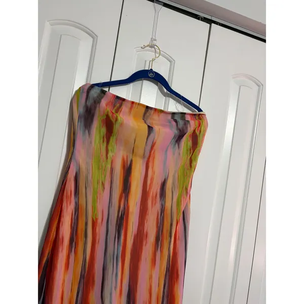 SNDYS St Barts Maxi Dress Abstract‎ Multi-Color Strapless NWT Artistic Vibrant L - Image 5