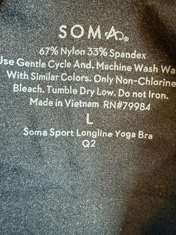 Soma Black Double-Strap Seamless Bralette size L - Image 3