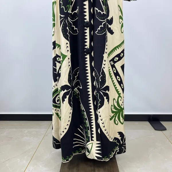NWOT Farm Rio Mystic Scarf Floral Long Sleeve V Neck Maxi Dress Size XS - Image 4