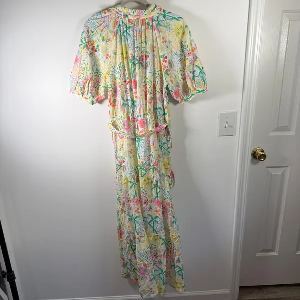 Roller Rabbit x Target Vacation Maxi Dress Tropical Fruit Floral 100% Cotton Med - Image 13