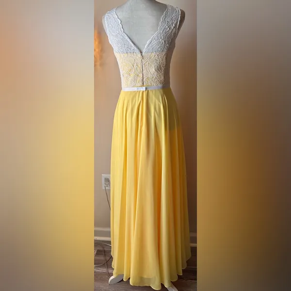 After Six Whimsical Lace Bodice V-Neck Romantic Dress‎ Sz 4 Fairycore Cottage - Image 7