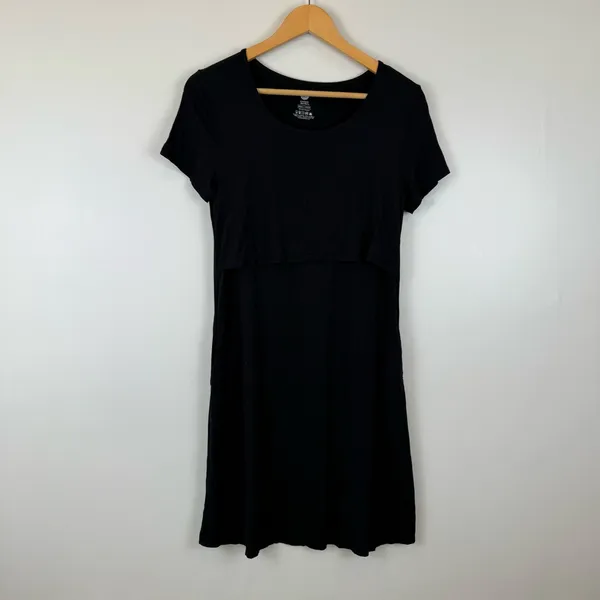 Kindred Bravely Eleanora Bamboo Maternity Nursing Dress Women's Size Small Black - Image 3