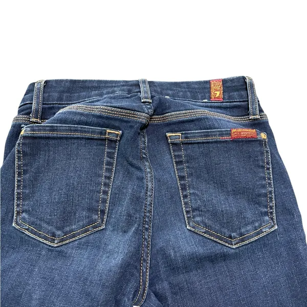 7 For All Mankind Women’s Dark Blue Ankle Straight Jeans With Frayed Hem 25 - Image 8