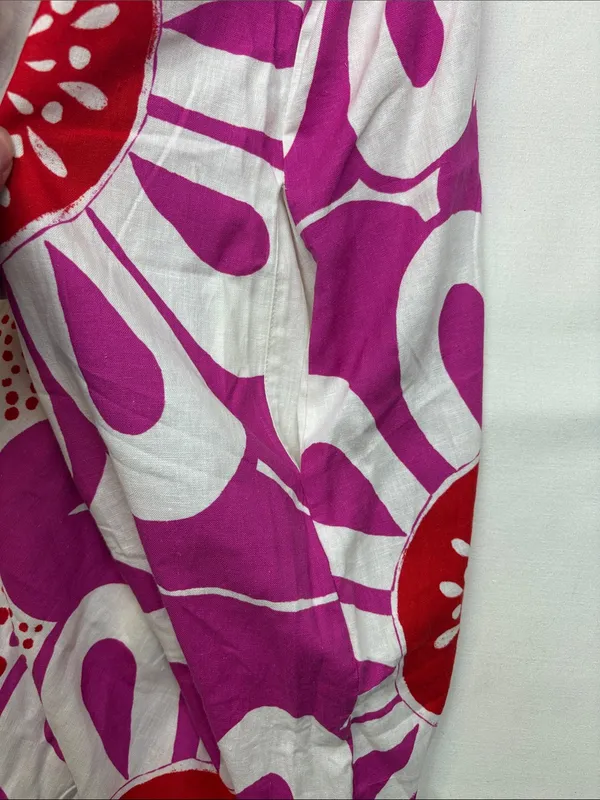 Farm Rio medium Maia jumpsuit Pink White Floral Print Women’s linen - Image 9