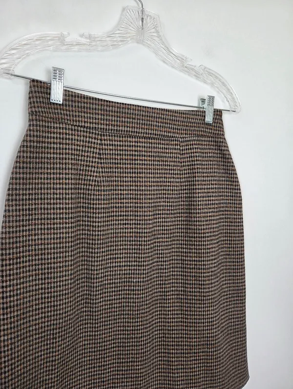 Downeast Plaid Tweed A-Line Skirt Preppy Academia Poetcore Literary Chic Small - Image 6