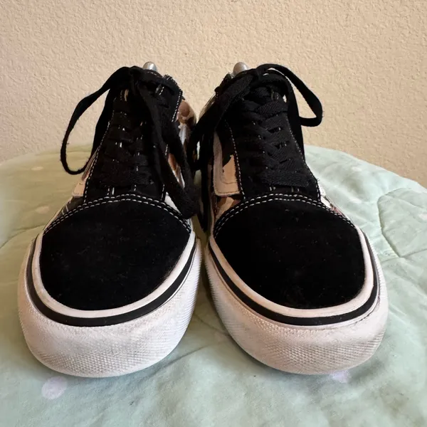 Vans Old Skool Black and Tan Camouflage Sneakers women’s size 6 - Image 7