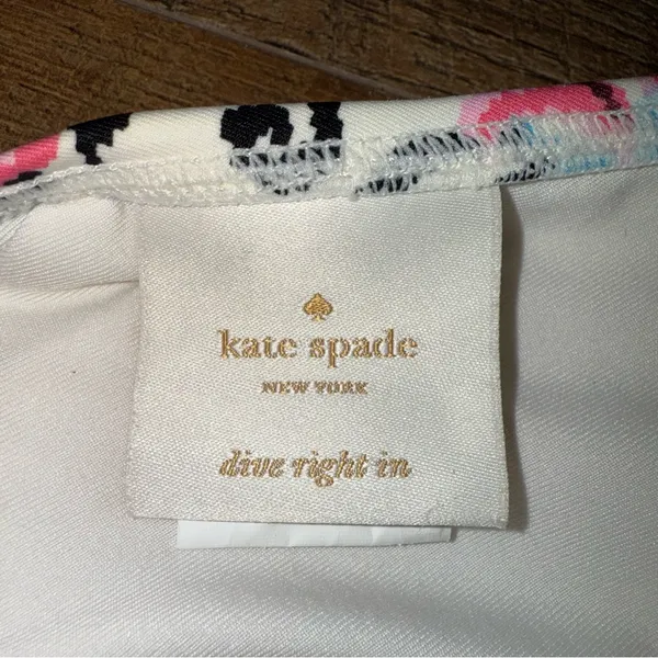 Kate Spade Swim Ikat Pattern Pink and Black Halter Bikini Top - Image 6