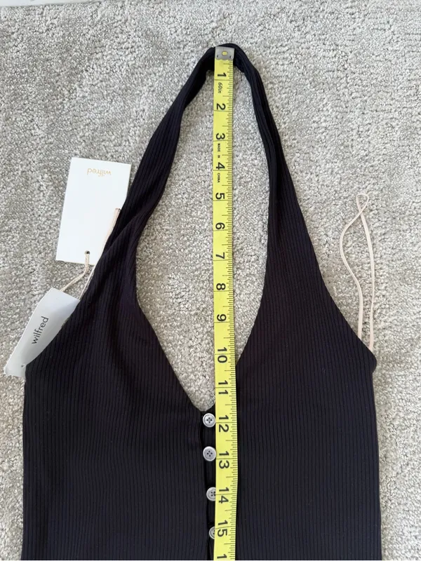NWT Wilfred Aritizia Temperature Halter Midi Dress in Black Size Small - Image 15