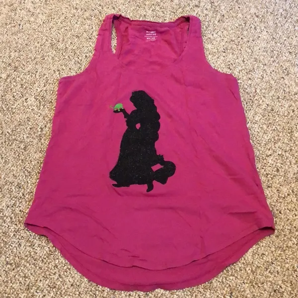 BUNDLE 3 Tanks 1 Shirt Maleficent Ralpunzel Ariel Little Mermaid Disneyland sz S - Image 3