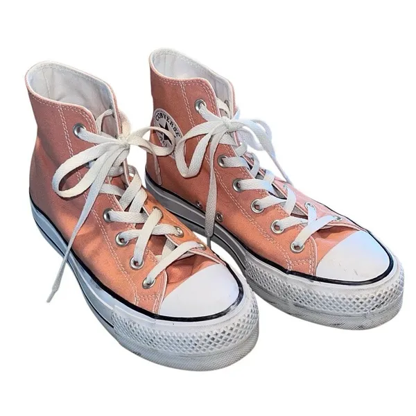 Converse Womens Chuck Taylor All Star Lift‎ Platform Sneakers Vintage Peach Sz 5 - Image 3