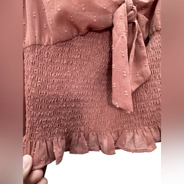 ALTAR’D STATE Dusty Rose Smocked Blouse - Image 4