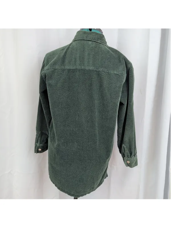 Vintage Ladies Zip Up Corduroy Shirt Jacket Medium - Image 3