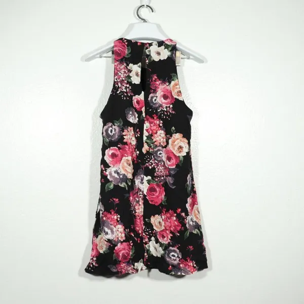 NWOT Lulus Casual Floral Mini Black Dress Size XS - Image 10