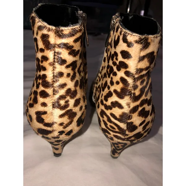 Sam Edelman Booties Size 8 Kinzey Leopard Calf Hair Kitten Heel Ankle Boots Fall - Image 10