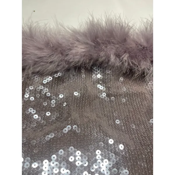 Faux Fur-Trim Sequin Crop Top by Forever 21, size small - Image 4