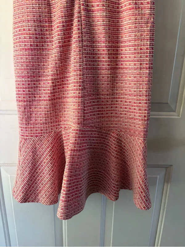 Grace Karin Pink Tweed Square Neck Mini Fit and Flare Dress Sz S VTG 60s Insp - Image 11