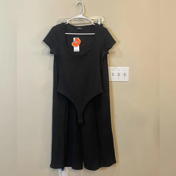 Cider 2 Piece Loungewear Wide Leg Ribbed Pants Short Sleeve‎ Bodysuit - Image 10