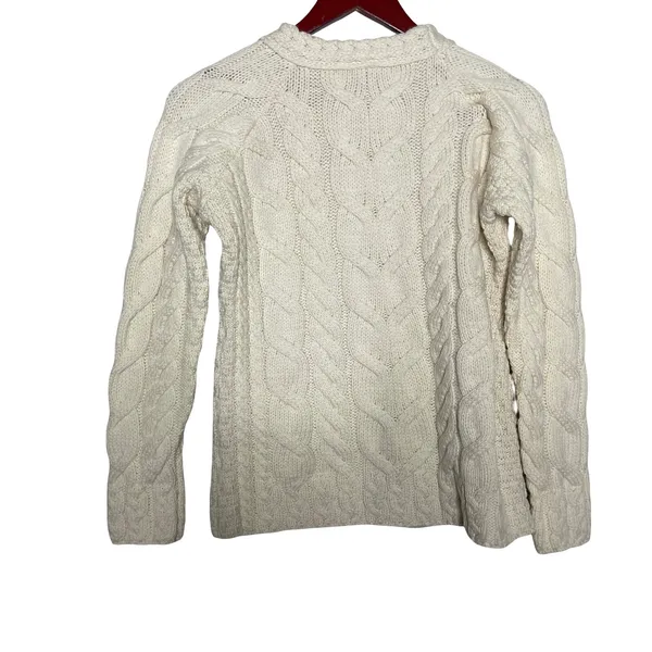 Aran Sweater Market Super Soft 100% Merino Wool Luxury Cable Knit Sz S - Image 5