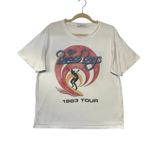Daydreamer The Beach Boys 1983 Tour Graphic Tee Vintage White Size M‎ Cotton - Image 2
